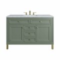 James Martin Vanities Chicago 48in Single Vanity, Smokey Celadon w/ 3 CM Carrara Marble Top 305-V48-SC-3CAR